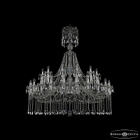 Большая хрустальная люстра Bohemia IVELE Crystal 1413/24+12/530/XL-160 Ni