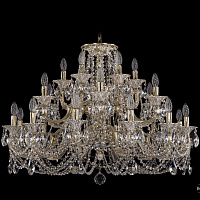 Литая подвесная люстра с хрусталем Bohemia IVELE Crystal 1722/12+6+6/335/C/GW