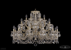 Литая подвесная люстра с хрусталем Bohemia IVELE Crystal 1722/12+6+6/335/C/GW