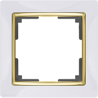 Рамка на 1 пост (белый/золото) Werkel WL03-Frame-01-white-GD