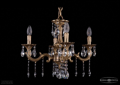 Литая подвесная люстра с хрусталем Bohemia IVELE Crystal 1701/4/181/A/FP