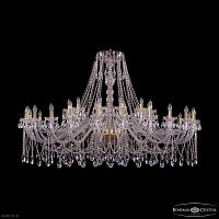 Большая хрустальная люстра Bohemia IVELE Crystal 1413/24+12/700 G