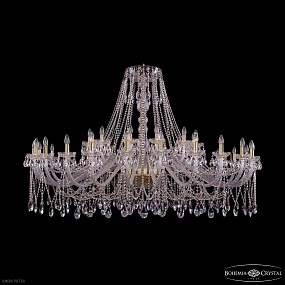 Большая хрустальная люстра Bohemia IVELE Crystal 1413/24+12/700 G