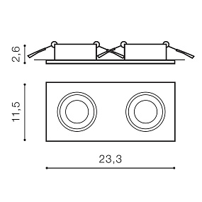 Встраиваемый светильник Azzardo Hugo 2 downlight AZ1739