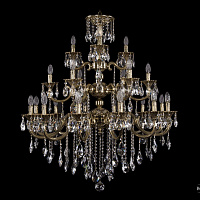 Литая подвесная люстра с хрусталем Bohemia IVELE Crystal 1732/12+6+3/335/B/GB