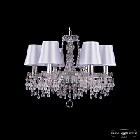 Хрустальная подвесная люстра с абажурами Bohemia IVELE Crystal 1410/6/160/Ni/V0300/SH21