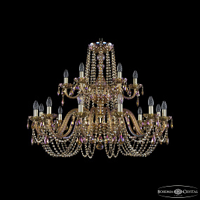 Большая хрустальная люстра Bohemia IVELE Crystal 1402/12+6/360/2d G M777