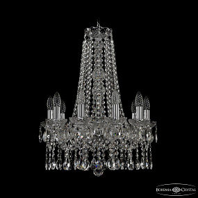 Большая хрустальная люстра Bohemia IVELE Crystal 1413/10/165/h-62 Ni