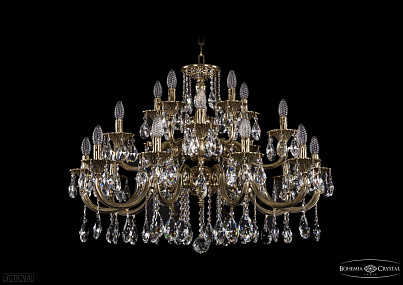 Литая подвесная люстра с хрусталем Bohemia IVELE Crystal 1722/10+5+5/335/A/GB