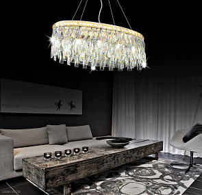 Хрустальная подвесная светодиодная люстра Lumina Deco Anella DDP 9882-32/680