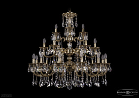 Литая подвесная люстра с хрусталем Bohemia IVELE Crystal 1732/12+6+3/335/A/GB