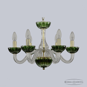 Хрустальная подвесная люстра Bohemia IVELE Crystal 1308/6/165 G Cl/Clear-Green/H-1K