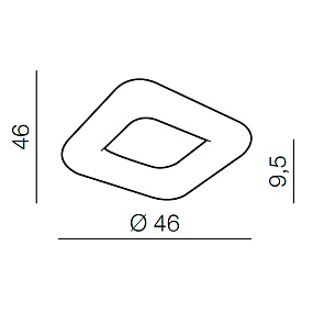 Светодиодный потолочный светильник Azzardo Donut Sq Top 46 CCT AZ2664