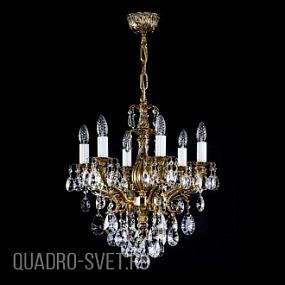 Подвесная хрустальная люстра ArtGlass ETELA VI. WHITE GOLD CE