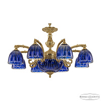 Подвесная люстра Bohemia Ivele Crystal Florence 71212P/8/210 G P1 D Clear-Blue/H-1K