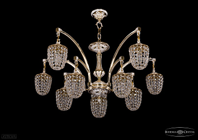 Литая подвесная люстра с хрусталем Bohemia IVELE Crystal 1772/10/342/GW