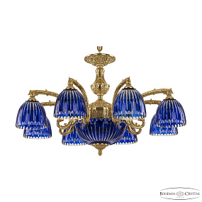 Подвесная люстра Bohemia Ivele Crystal Florence 71212P/8/210 G P1 D Clear-Blue/H-1K