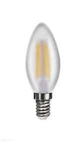 Лампа светодиодная филаментная Свеча Voltega E14 4000К 4W VG10-C2E14cold4W-F