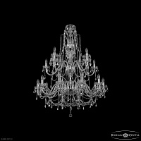 Большая хрустальная люстра Bohemia IVELE Crystal 1411/10+5+5/360/2d Ni