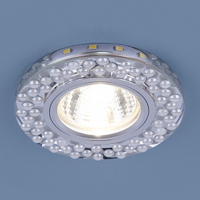 Встраиваемый точечный светильник с LED подсветкой Elektrostandard 2194 MR16 SL/WH зеркальный/белый