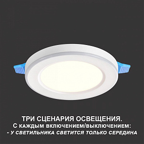 Светильник встраиваемый светодиодный (три сценария работы) NOVOTECH SPAN 359011