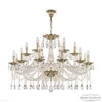 Большая хрустальная люстра Bohemia IVELE Crystal 1607/12+6/360 G