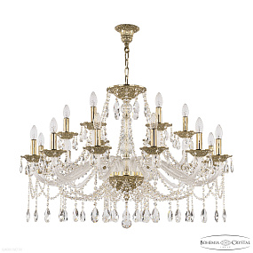 Большая хрустальная люстра Bohemia IVELE Crystal 1607/12+6/360 G