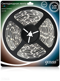 Светодиодная лента GAUSS 7.2 Вт/м 5050 SMD RGB