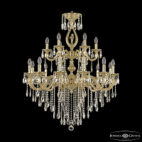 Большая хрустальная люстра Bohemia Ivele Crystal Florence 71401/12+6/300/2D B G FA4M