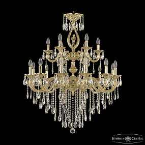 Большая хрустальная люстра Bohemia Ivele Crystal Florence 71401/12+6/300/2D B G FA4M