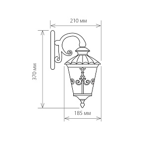 Уличный настенный светильник Elektrostandard Diadema D (GLYF-8046D) черное золото