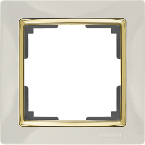 Рамка на 1 пост (слоновая кость/золото) Werkel WL03-Frame-01-ivory-GD