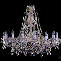 Большая хрустальная люстра Bohemia IVELE Crystal 1411/16/360/XL-87 G