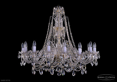 Большая хрустальная люстра Bohemia IVELE Crystal 1411/16/360/XL-87 G