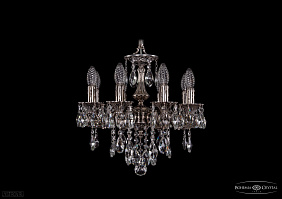 Литая подвесная люстра с хрусталем Bohemia IVELE Crystal 1707/8/125/B/NB