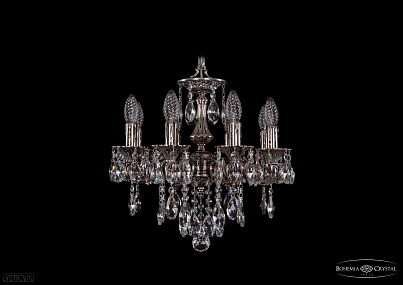 Литая подвесная люстра с хрусталем Bohemia IVELE Crystal 1707/8/125/B/NB