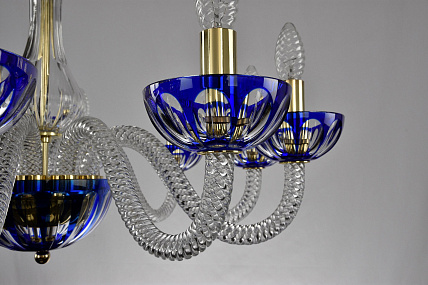 Хрустальная подвесная люстра Bohemia IVELE Crystal 1308/10/240 G Cl/Clear-Blue/H-1H