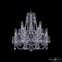 Хрустальная подвесная люстра Bohemia IVELE Crystal 1406/8+4/160/2d Ni