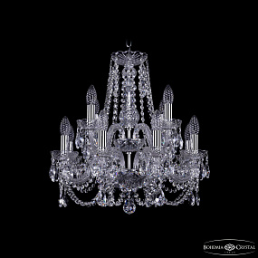 Хрустальная подвесная люстра Bohemia IVELE Crystal 1406/8+4/160/2d Ni