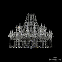 Большая хрустальная люстра Bohemia IVELE Crystal 1413/24+12/530 Ni