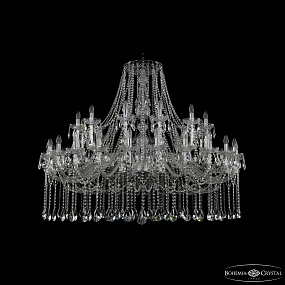 Большая хрустальная люстра Bohemia IVELE Crystal 1413/24+12/530 Ni