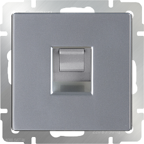 Телефонная розетка  RJ-11  (серебряный) Werkel WL06-RJ-11