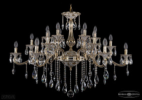 Литая подвесная люстра с хрусталем Bohemia IVELE Crystal 1709/18/410/B/GW