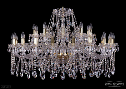 Хрустальная подвесная люстра Bohemia IVELE Crystal 1413/20+10/400/G