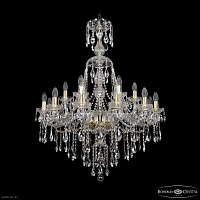 Большая хрустальная люстра Bohemia IVELE Crystal 1415/12+6/300/XL-108 G