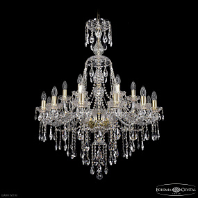 Большая хрустальная люстра Bohemia IVELE Crystal 1415/12+6/300/XL-108 G