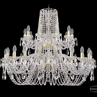 Хрустальная подвесная люстра Bohemia IVELE Crystal 1402/20+10/360/2d/G