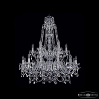 Большая хрустальная люстра Bohemia IVELE Crystal 1411/12+6/300/XL-99/2d Ni