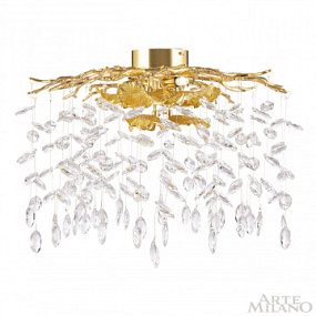 Потолочная хрустальная люстра Arte Milano 234001/D500/4/B Gd