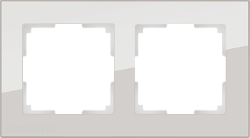 Рамка на 2 поста (дымчатый,стекло) Werkel WL01-Frame-02